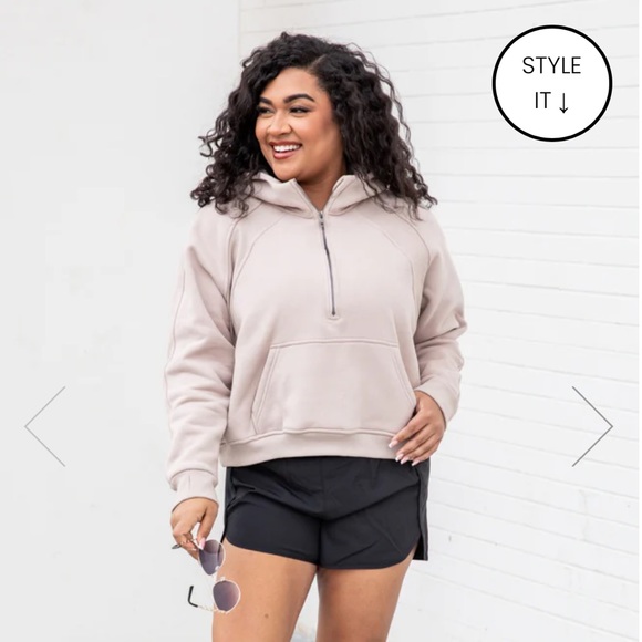 NWOT Pink Lily Beige Quarter Zip Pullover - Picture 6 of 6